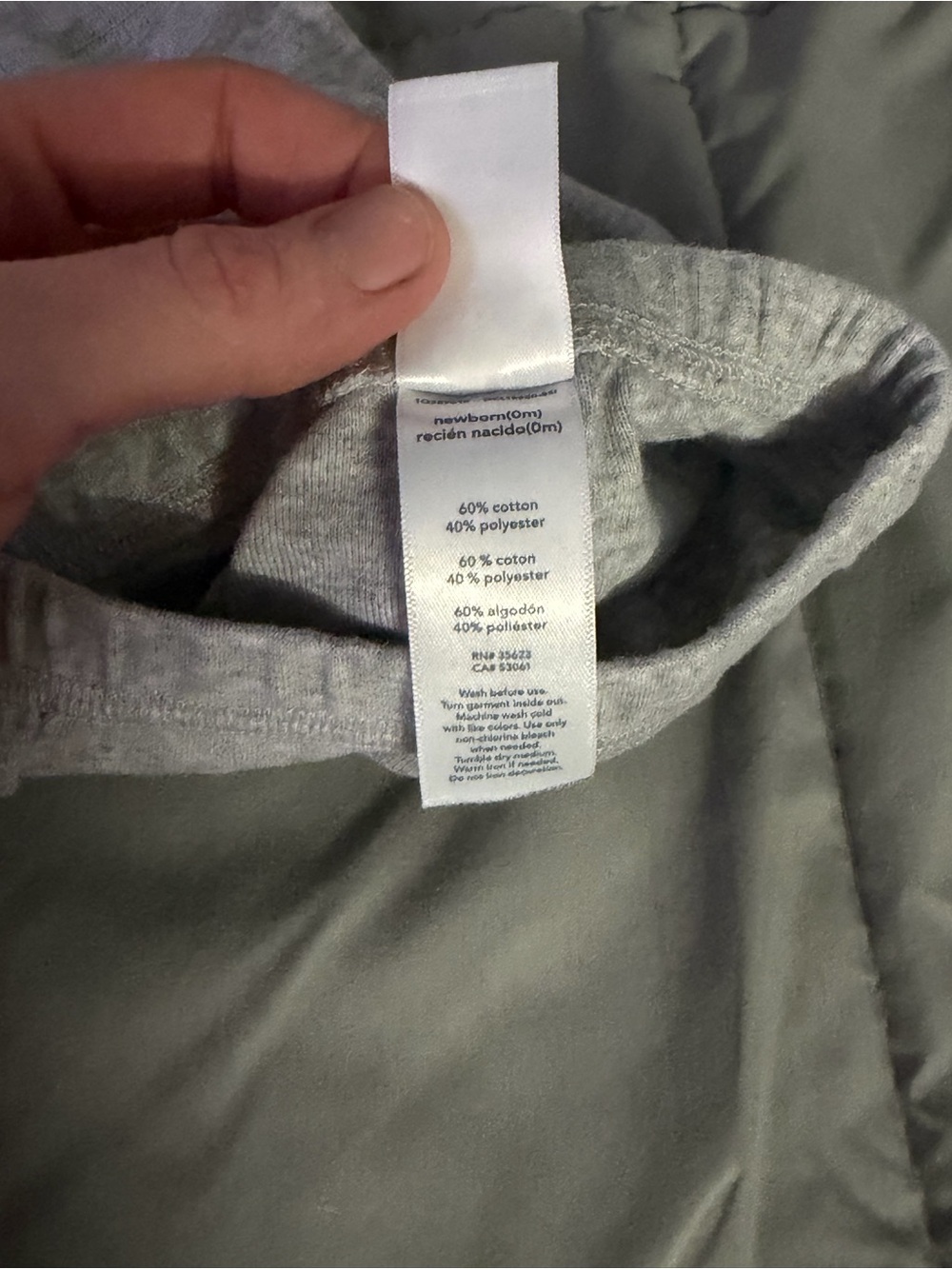Lot of 2 Carter's Newborn Baby Pants Gray & Navy Pull-On Cotton Knit NB - Picture 9 of 9